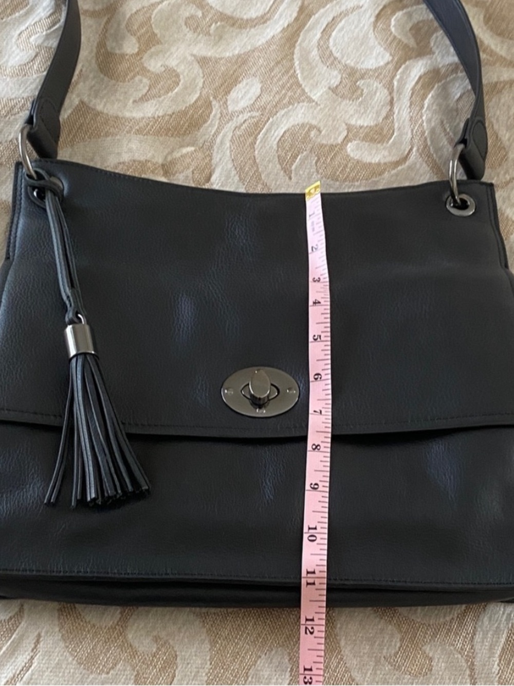 RACHEL Rachel Roy Black Leather-Look Crossbody with Tassel - Picture 5 of 11